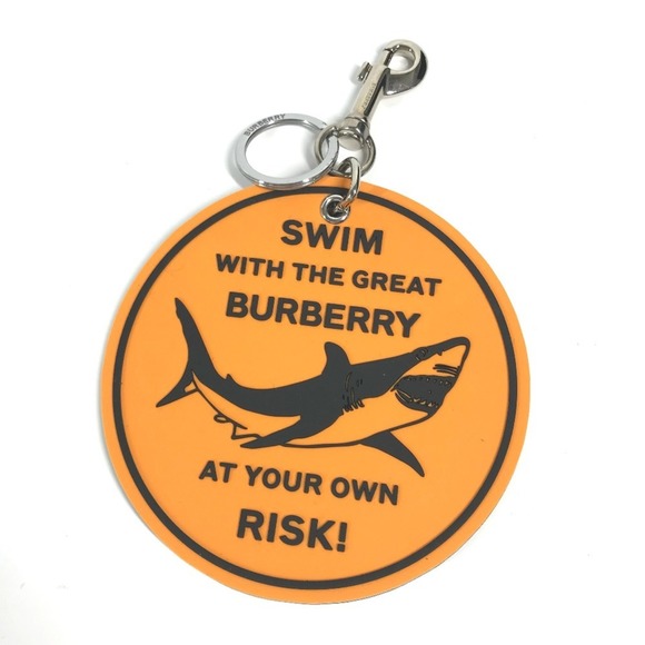 Burberry Shark Bag Charm Keychain Rubber Women's Orange - Picture 1 of 9